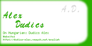 alex dudics business card